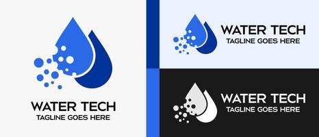tecnologia logo design modello, Due gocce di acqua icona. vettore astratto logo illustrazione