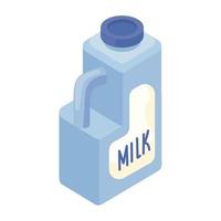latte plastica bottiglia isometrico vettore