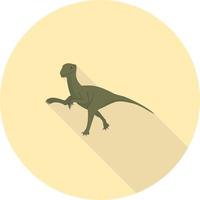 dinosauro piatto lungo ombra icona vettore