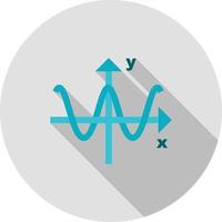 coseno grafico piatto lungo ombra icona vettore