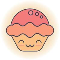 vettore illustrazione di carino Mela torta cartone animato icona nel arancia pastello colore