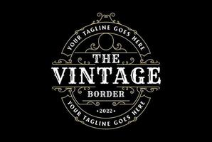 il giro Vintage ▾ retrò ornamento vuoto confine telaio reale distintivo emblema francobollo etichetta logo design vettore