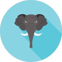 elefante viso piatto lungo ombra icona vettore
