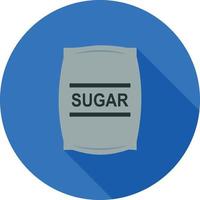 zucchero Borsa piatto lungo ombra icona vettore