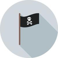 pirata bandiera io piatto lungo ombra icona vettore