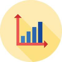 statistico analisi piatto lungo ombra icona vettore