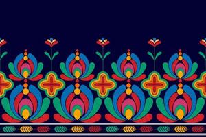 floreale ungherese polacco moravia popolare etnico senza soluzione di continuità modello design. azteco tessuto tappeto boho mandala tessile arredamento sfondo. tribale nativo motivo fiore tradizionale ricamo vettore