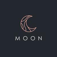 semplice Luna logo. elegante mezzaluna Luna e stella logo design linea icona vettore nel lusso stile schema lineare