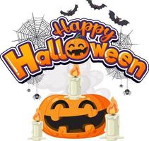 contento Halloween font logo vettore