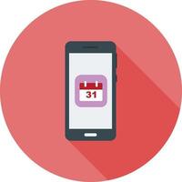 calendario App piatto lungo ombra icona vettore