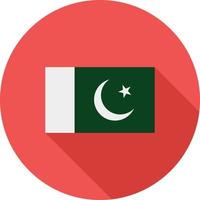 Pakistan piatto lungo ombra icona vettore
