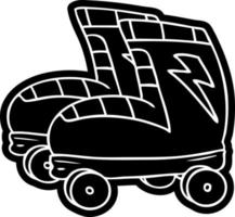cartone animato icona disegno di rullo pattini vettore