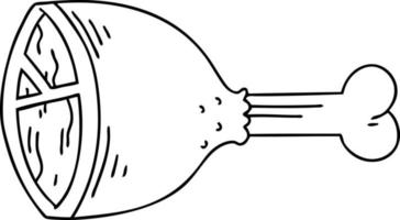 strambo linea disegno cartone animato carne osso vettore