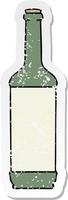 afflitto etichetta di un' strambo mano disegnato cartone animato vino bottiglia vettore