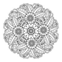 motivo circolare a forma di mandala per henné, mehndi, tatuaggio, decorazione. ornamento decorativo in stile etnico orientale. pagina del libro da colorare. vettore