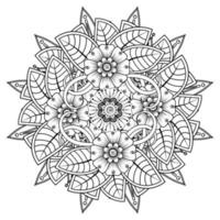 motivo circolare a forma di mandala per henné, mehndi, tatuaggio, decorazione. ornamento decorativo in stile etnico orientale. pagina del libro da colorare. vettore