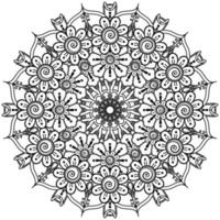 motivo circolare a forma di mandala per henné, mehndi, tatuaggio, decorazione. ornamento decorativo in stile etnico orientale. pagina del libro da colorare. vettore