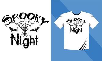 spaventoso notte - Halloween maglietta design modello. contento Halloween maglietta design modello facile per Stampa tutti i propositi per uomini, donne, e bambini vettore