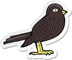 adesivo di un uccello da giardino cartone animato vettore
