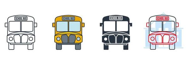 scuola autobus icona logo vettore illustrazione. scuola autobus mezzi di trasporto simbolo modello per grafico e ragnatela design collezione