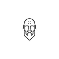monaco testa linea logo stile design illustrazione icona simbolo vettore