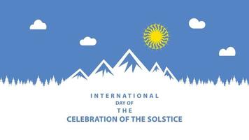internazionale giorno di il celebrazione di il solstizio. vettore illustrazione