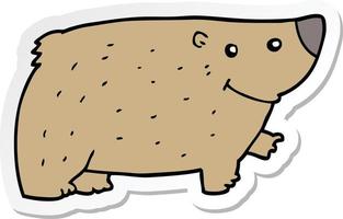 adesivo di un orso cartone animato vettore