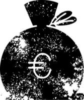 simbolo afflitto borsa di denaro vettore