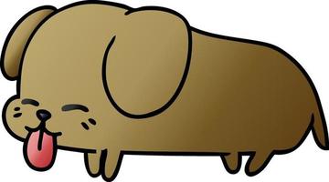 cartone animato sfumato di simpatico cane kawaii vettore