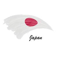 acquerello pittura bandiera di Giappone. spazzola ictus illustrazione vettore