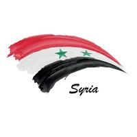 acquerello pittura bandiera di Siria. spazzola ictus illustrazione vettore