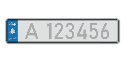 auto numero piatto . veicolo registrazione licenza di Libano. vettore