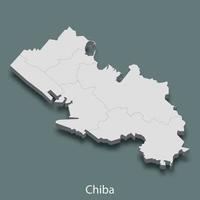 3d isometrico carta geografica di chiba è un' città di Giappone vettore