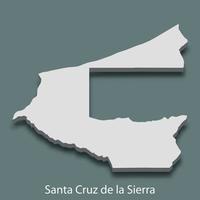 3d isometrico carta geografica di Santa Cruz de la sierra è un' città di Bolivia vettore