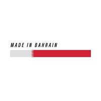 fatto nel Bahrein, distintivo o etichetta con bandiera isolato vettore