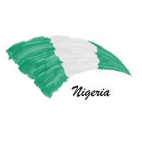acquerello pittura bandiera di Nigeria. spazzola ictus illustrazione vettore