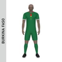 3d realistico calcio giocatore modello. burkina faso calcio squadra ki vettore