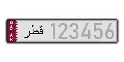 auto numero piatto . veicolo registrazione licenza di Qatar. vettore