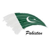 acquerello pittura bandiera di Pakistan. spazzola ictus illustrazione vettore