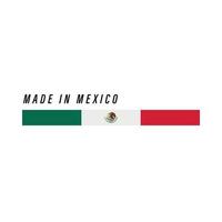 fatto nel Messico, distintivo o etichetta con bandiera isolato vettore
