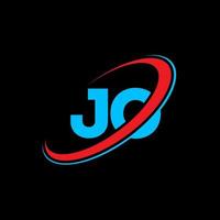 jl j l lettera logo design. iniziale lettera jl connesso cerchio maiuscolo monogramma logo rosso e blu. jl logo, j l design. jl, j l vettore