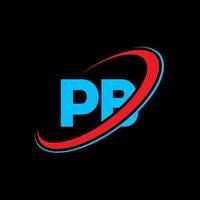 pb p B lettera logo design. iniziale lettera pb connesso cerchio maiuscolo monogramma logo rosso e blu. pb logo, p B design. pb, p B vettore