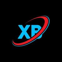 xb X B lettera logo design. iniziale lettera xb connesso cerchio maiuscolo monogramma logo rosso e blu. xb logo, X B design. xb, X B vettore