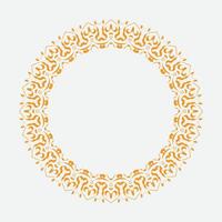 decorativo linea arte telaio per design modello. elegante elemento per design nel orientale stile, posto per testo. d'oro schema floreale confine. pizzo illustrazione per inviti e saluto carte vettore