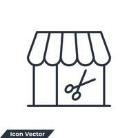 barbiere negozio icona logo vettore illustrazione. memorizzare nel forbice simbolo modello per grafico e ragnatela design collezione