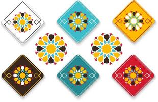 geometrico islamico modello con colorato arabesco forme per saluto carta o decorazione interno. piastrella ripetendo vettore confine
