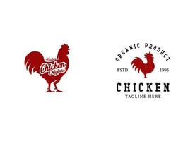 fritte pollo e pollo azienda agricola logo design modello. vettore