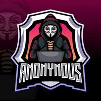 anonimo mascotte. esport logo design vettore