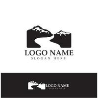 fiume montagna logo vettore icona illustrazione design modello