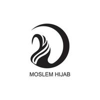 muslimah hijab logo modello illustrazione vettoriale design